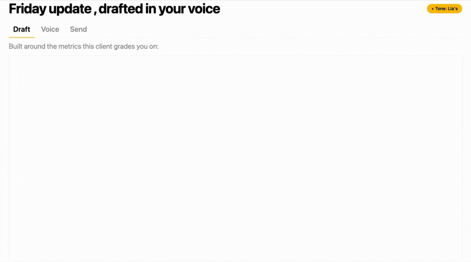 Auto-drafted weekly product loop