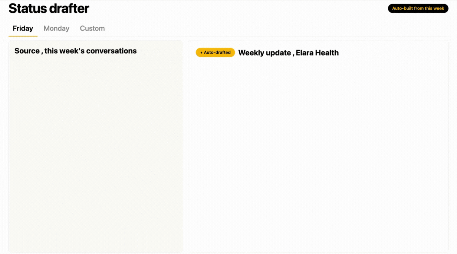 Status drafter product loop